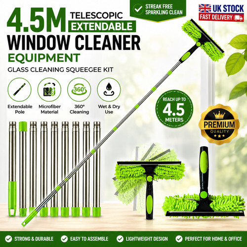 Telescopic window cleaner - 4.5m,